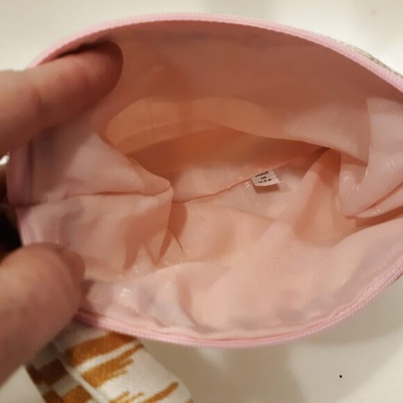 New Aztec Clutch travel Hanging make-up bag Mustard Pink 6" Wristlet Coin Purse - Picture 6 of 6